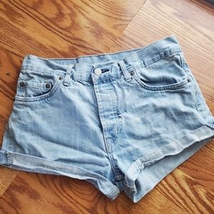 Levi 501 high waisted shorts